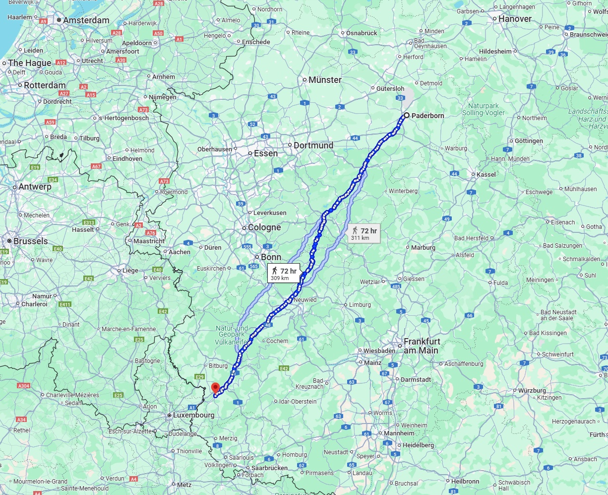 Anreise von Paderborn Zu Trier Über 
