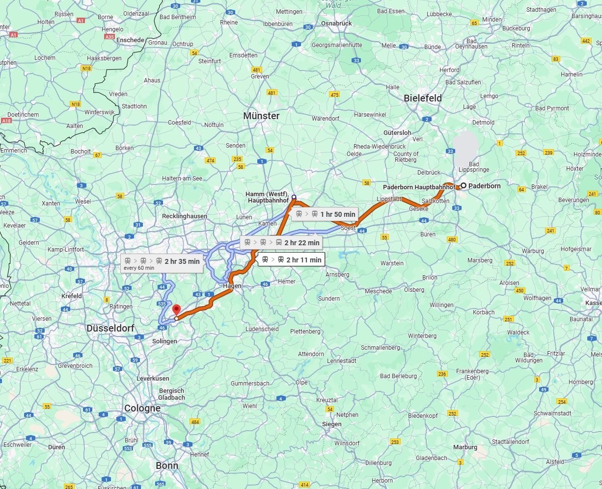 Anreise von Paderborn Zu Wuppertal Über 