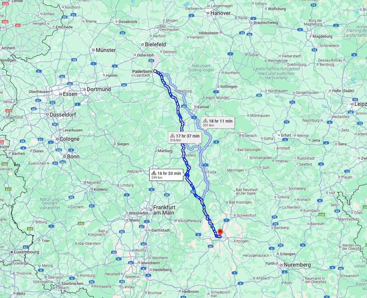 Anreise von Paderborn Zu Würzburg Über 