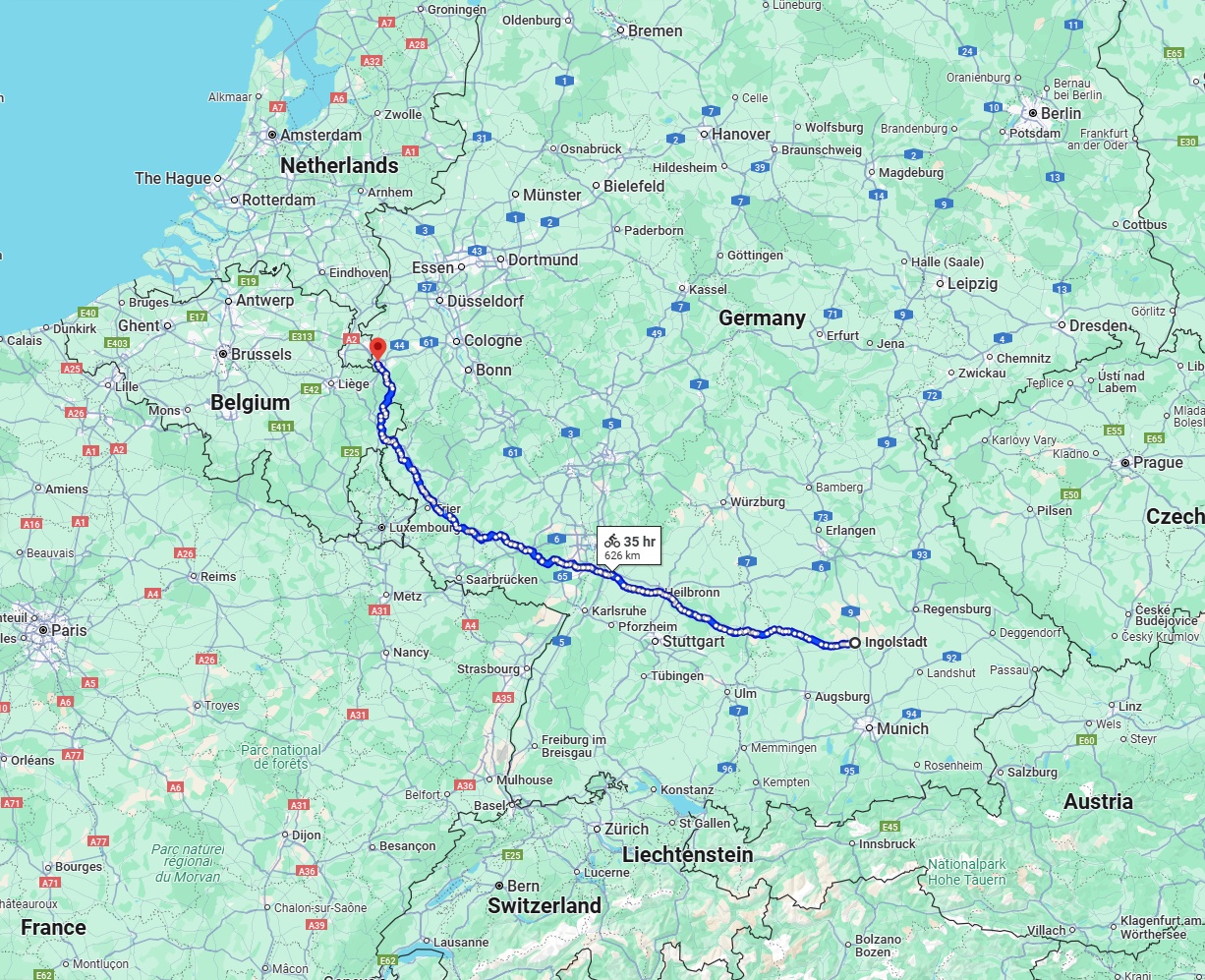 Anreise von Ingolstadt Zu Aachen Über 