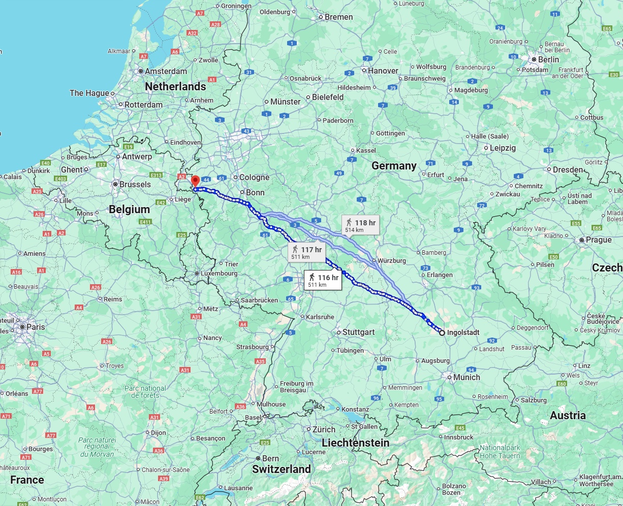 Anreise von Ingolstadt Zu Aachen Über 