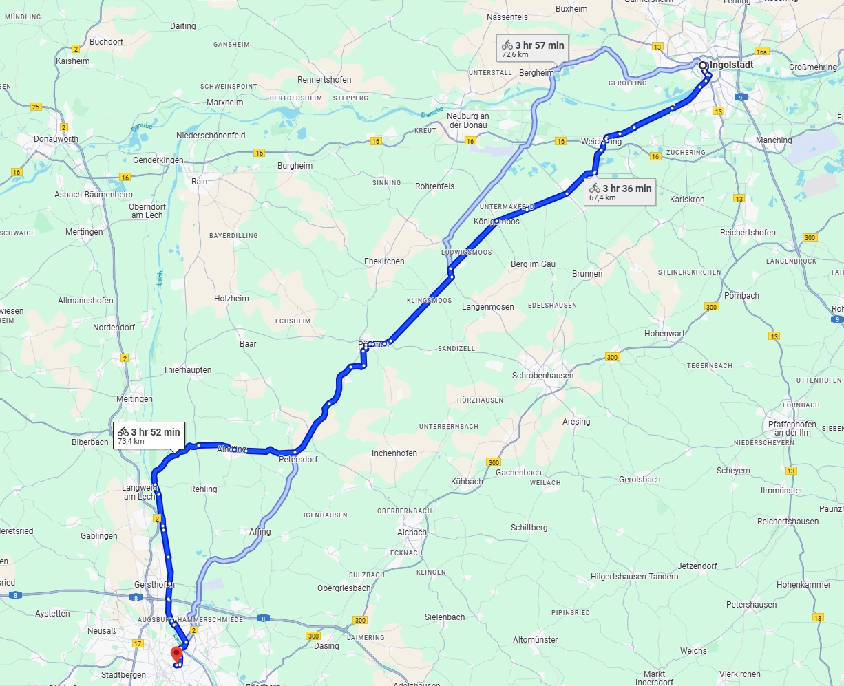 Anreise von Ingolstadt Zu Augsburg Über 