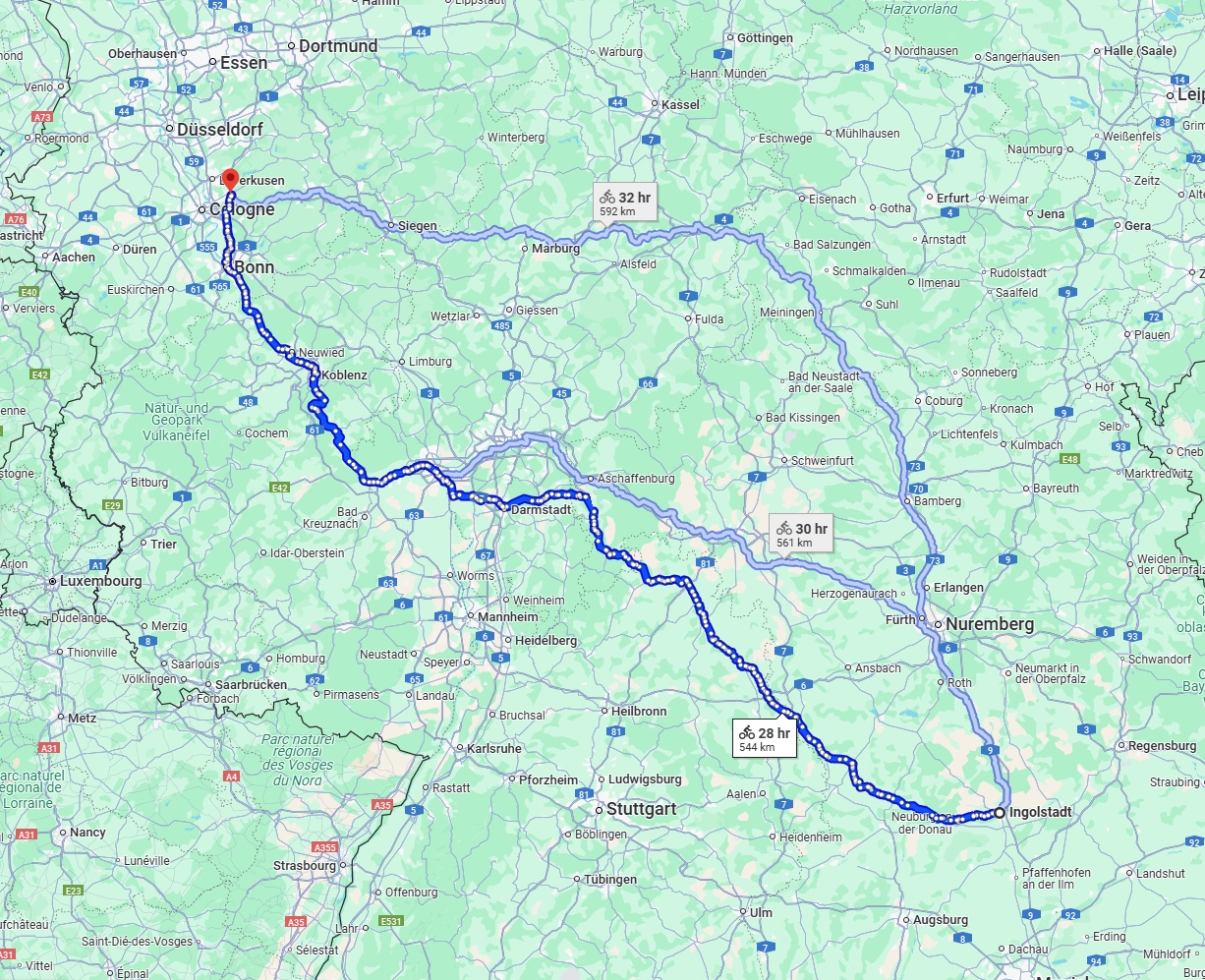 Anreise von Ingolstadt Zu Bergisch Gladbach Über 