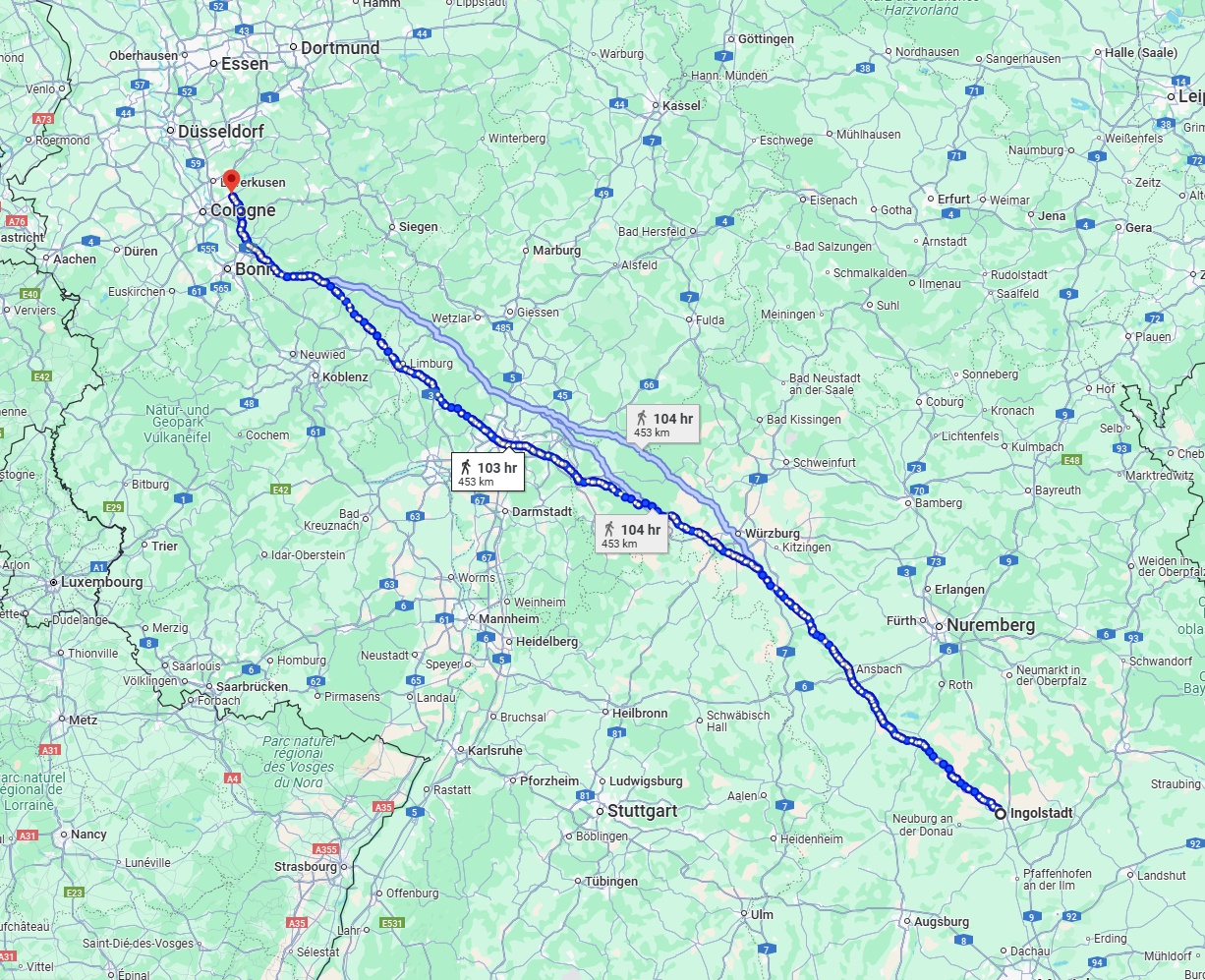 Anreise von Ingolstadt Zu Bergisch Gladbach Über 