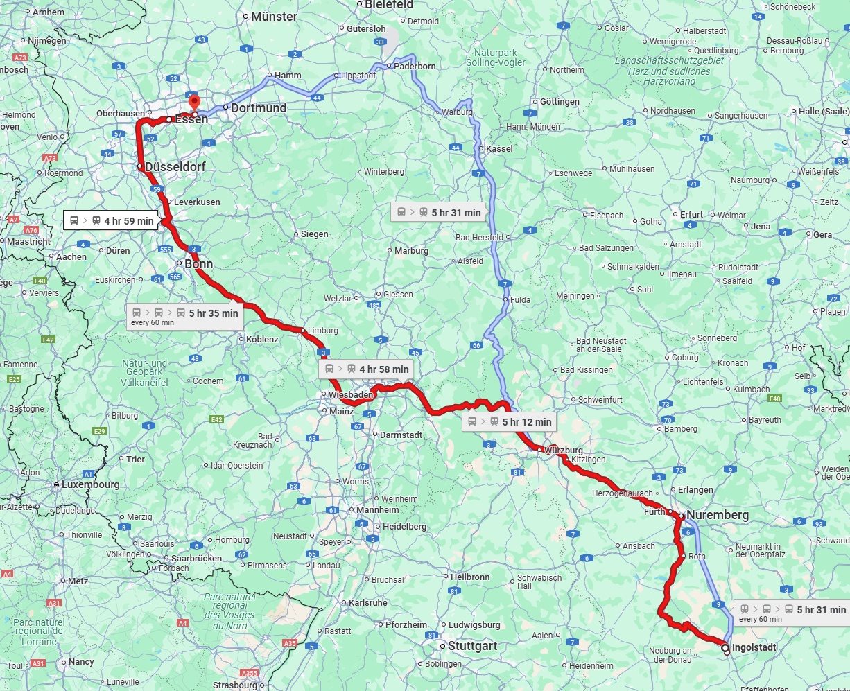 Anreise von Ingolstadt Zu Bochum Über 