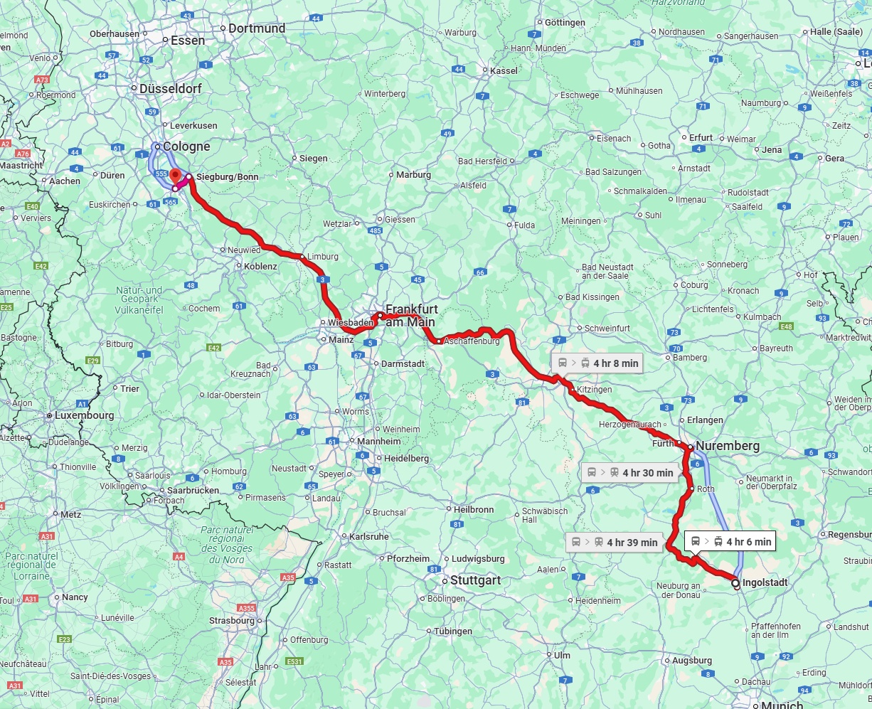 Anreise von Ingolstadt Zu Bonn Über 