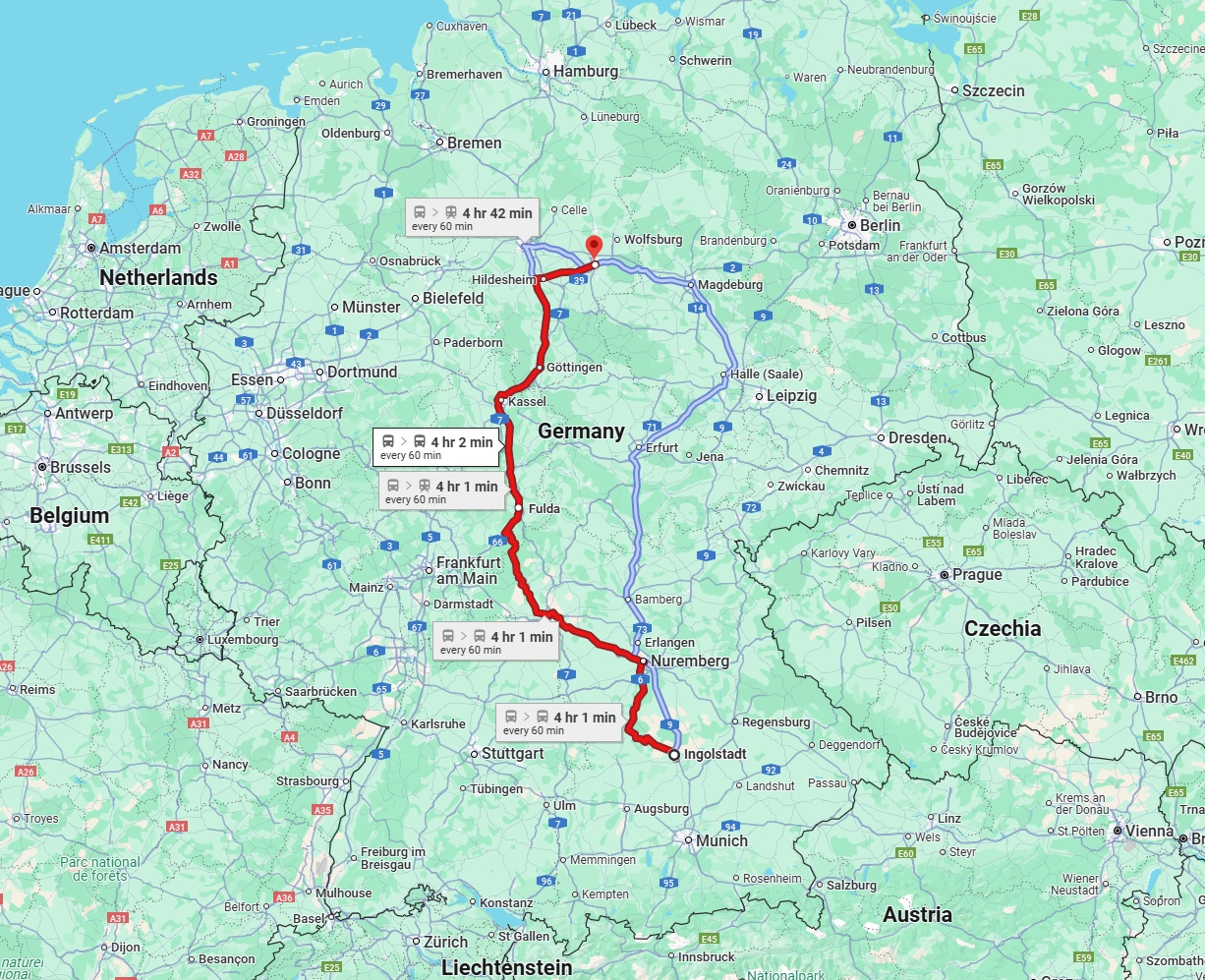 Anreise von Ingolstadt Zu Braunschweig Über 