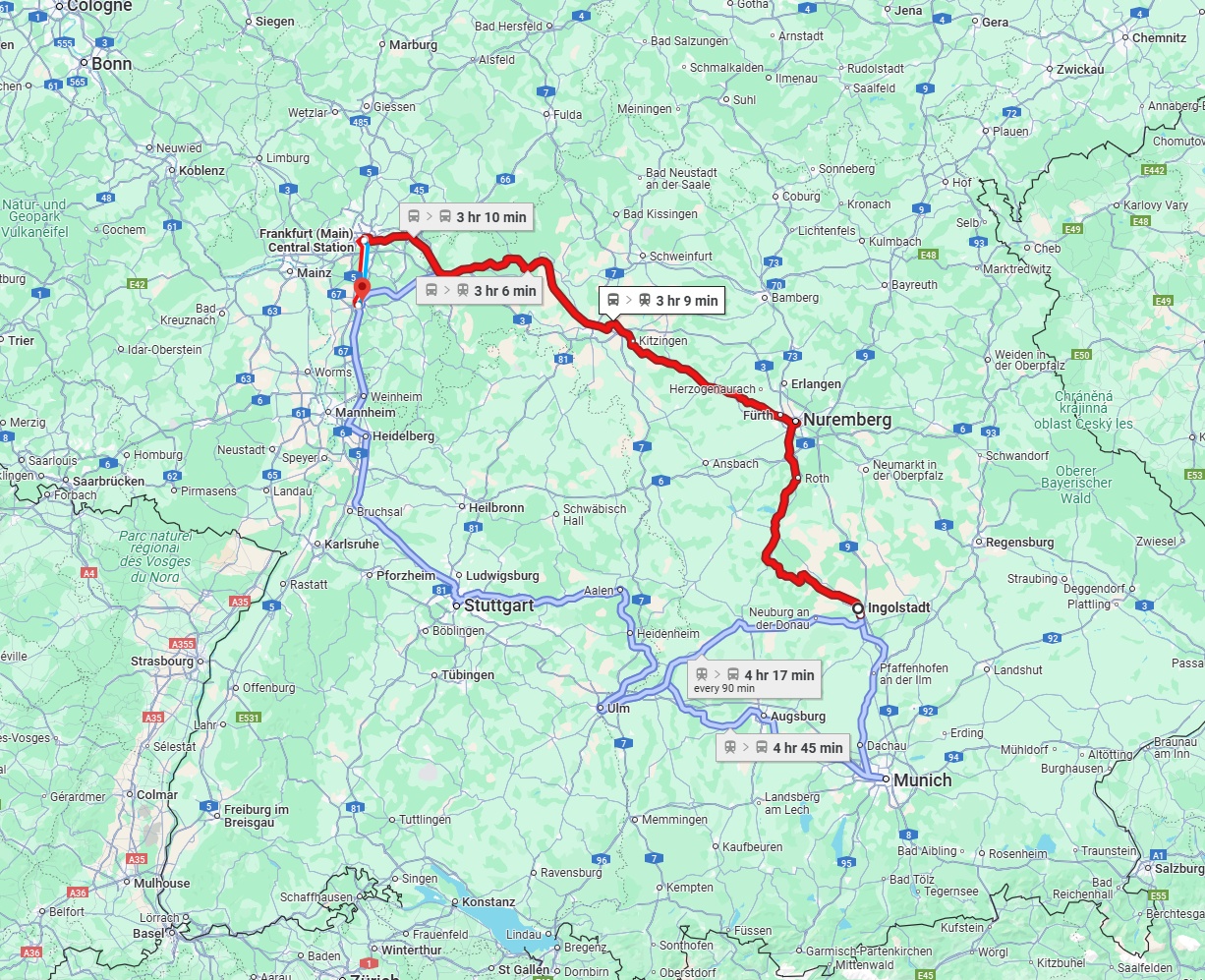 Anreise von Ingolstadt Zu Darmstadt Über 