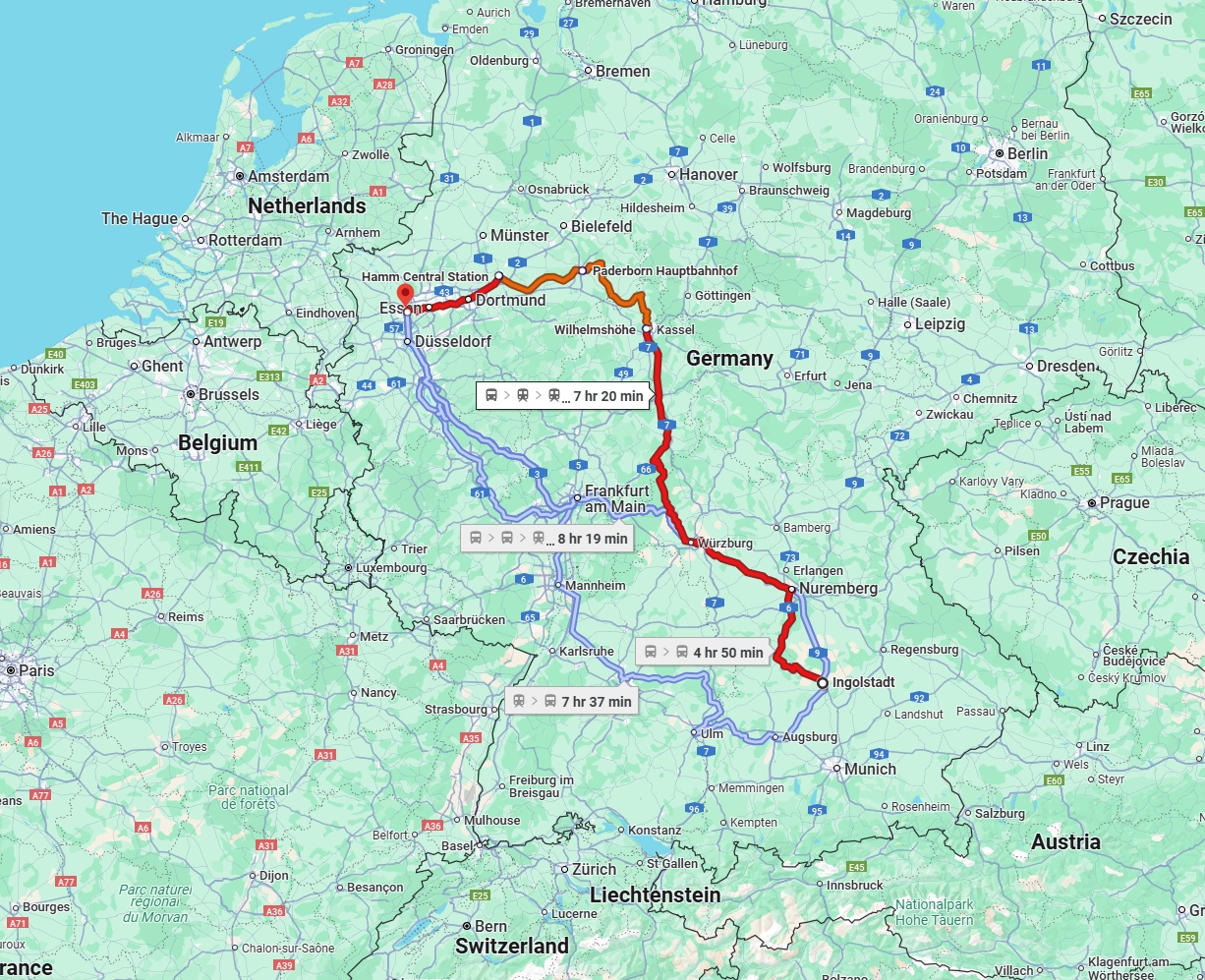 Anreise von Ingolstadt Zu Duisburg Über 