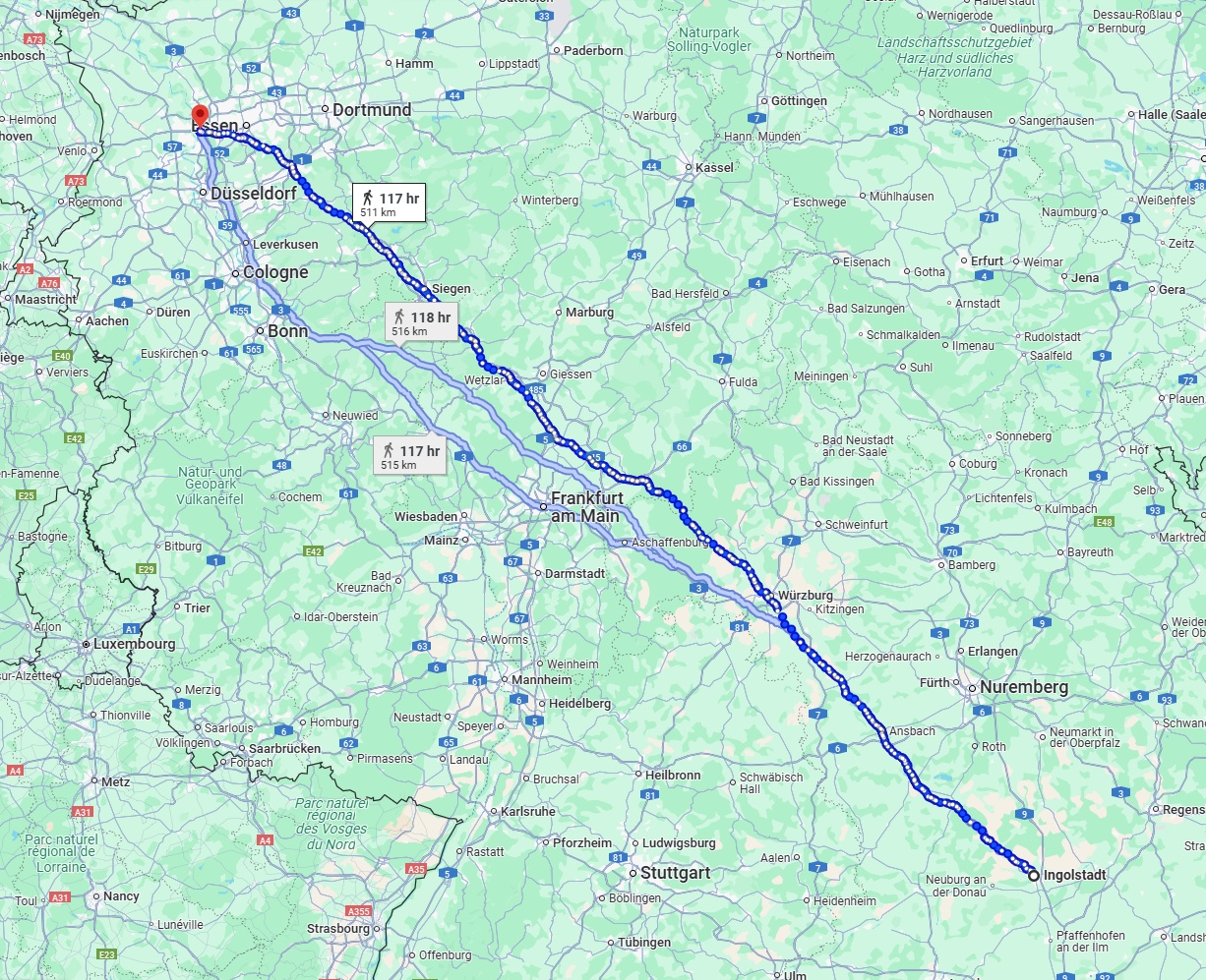 Anreise von Ingolstadt Zu Duisburg Über 