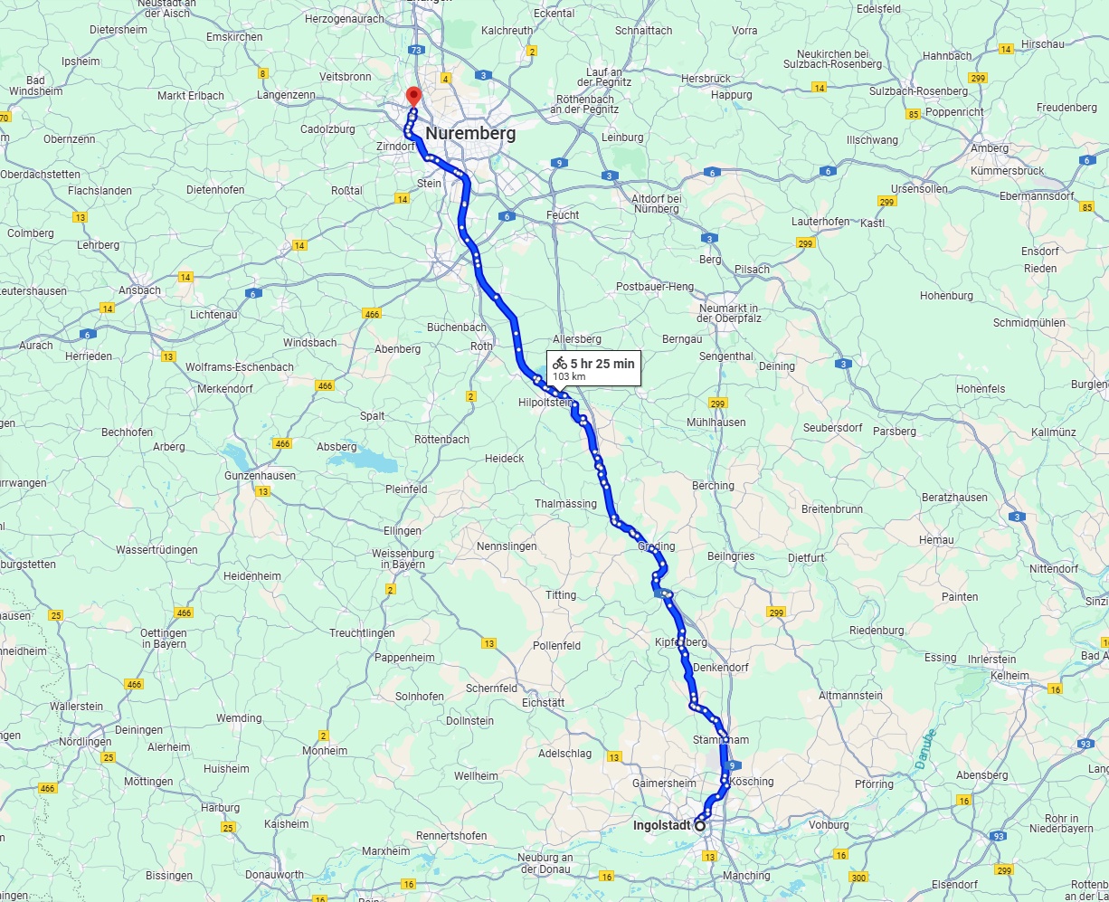 Anreise von Ingolstadt Zu Fürth Über 