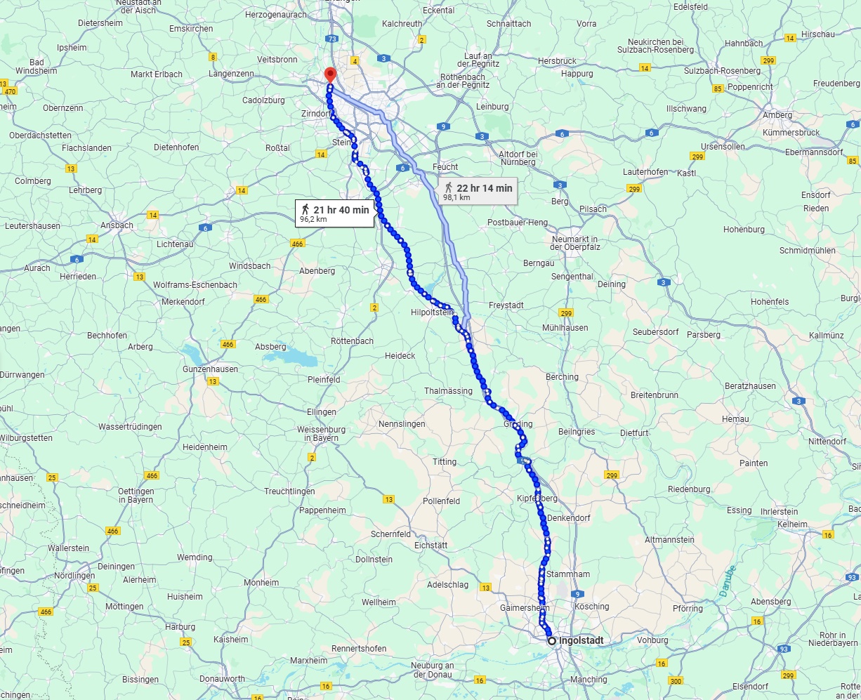 Anreise von Ingolstadt Zu Fürth Über 