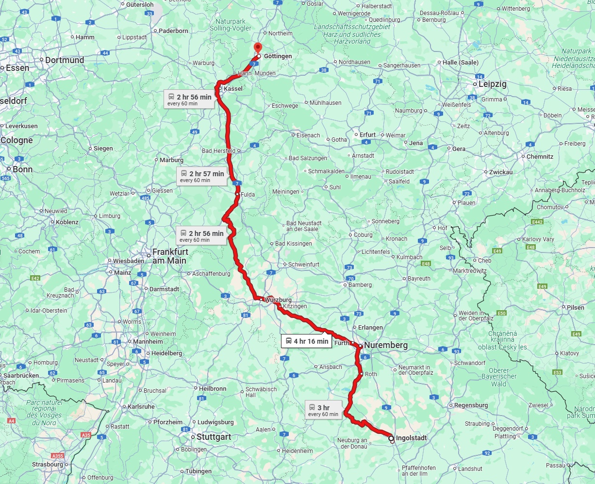 Anreise von Ingolstadt Zu Göttingen Über 