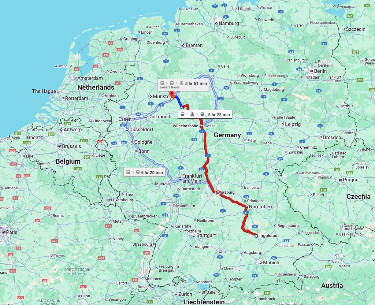 Anreise von Ingolstadt Zu Gütersloh Über 