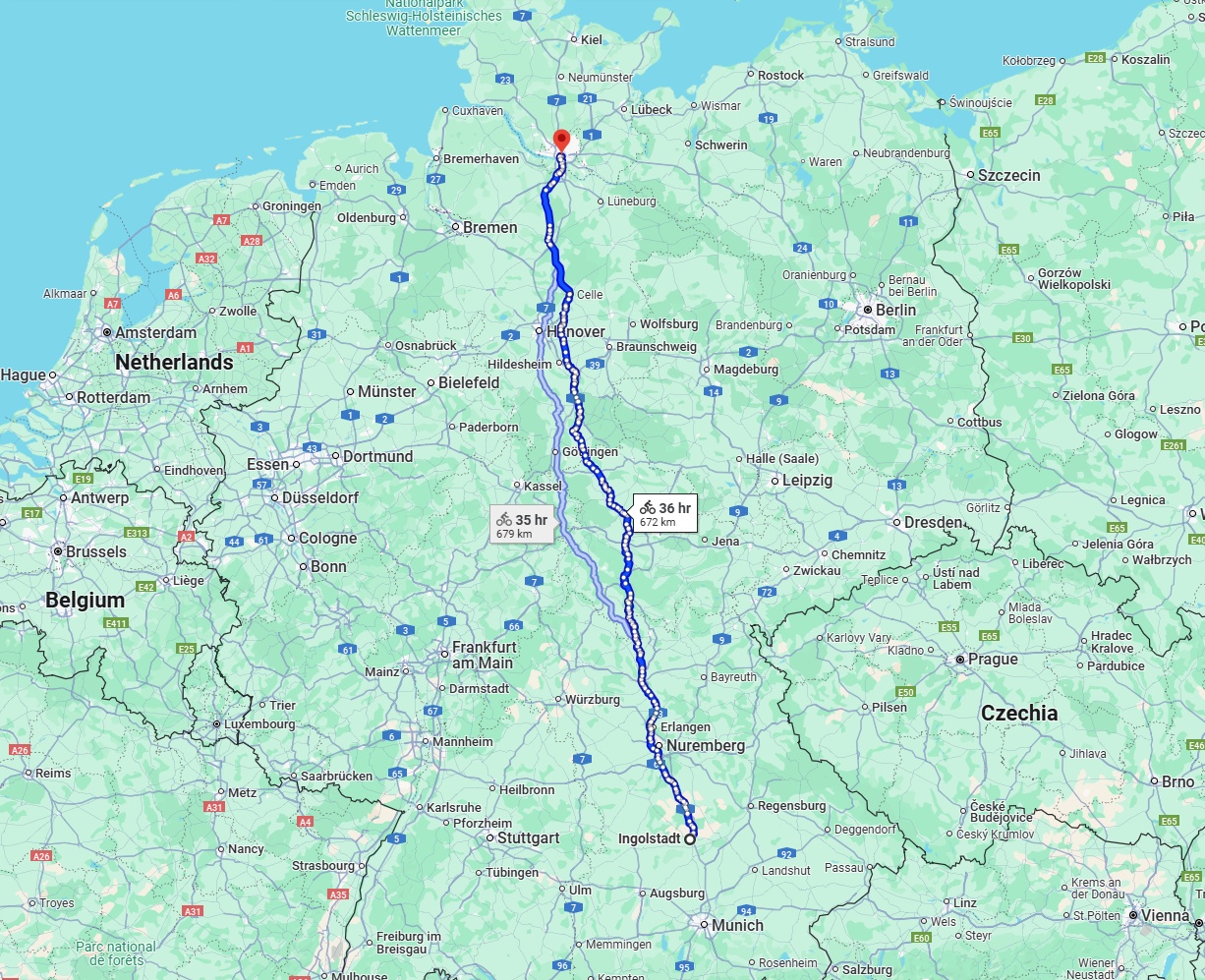 Anreise von Ingolstadt Zu Hamburg Über 