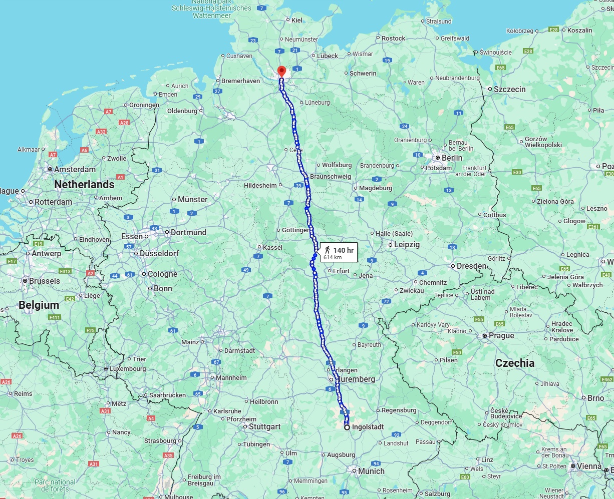 Anreise von Ingolstadt Zu Hamburg Über 