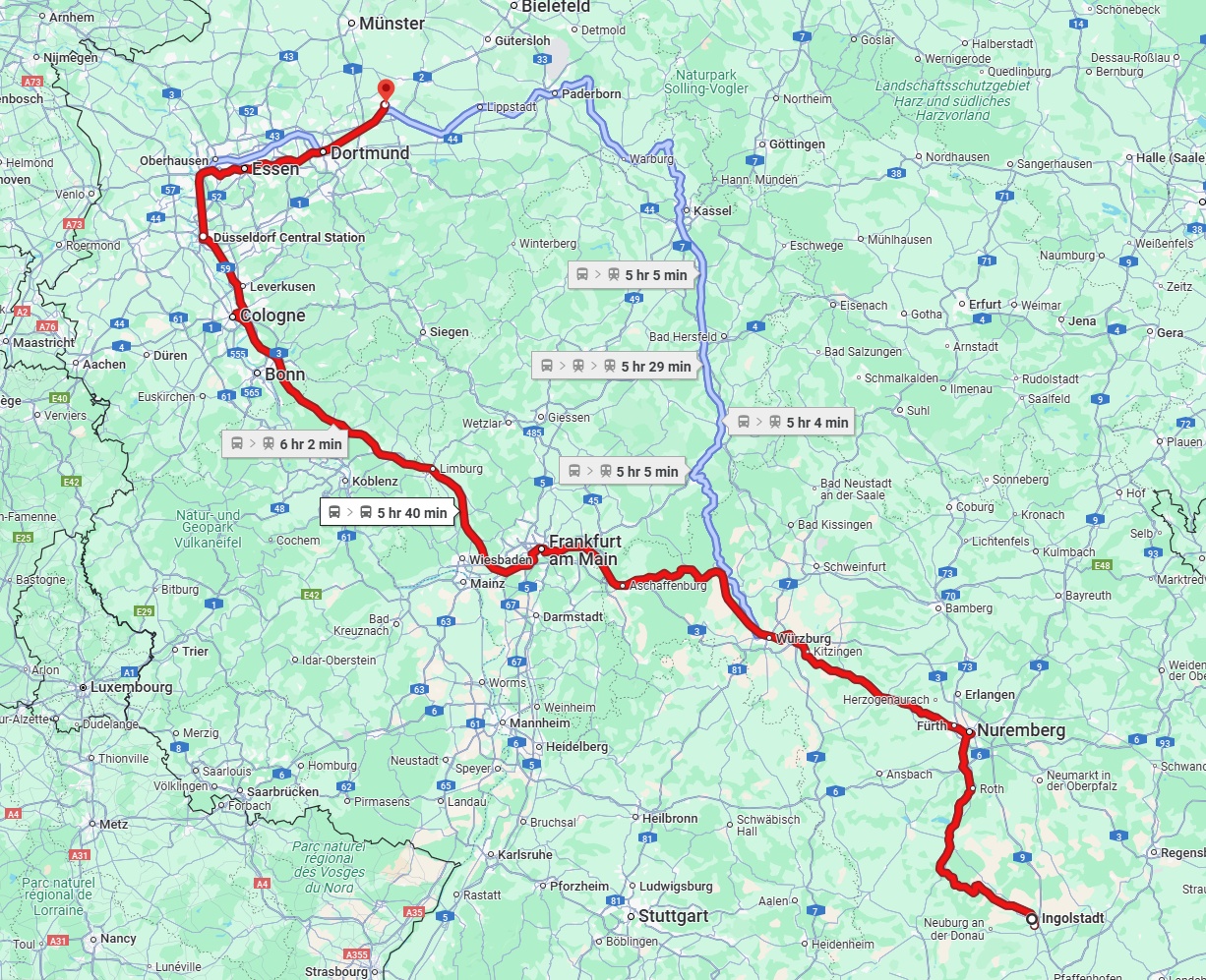 Anreise von Ingolstadt Zu Hamm Über 