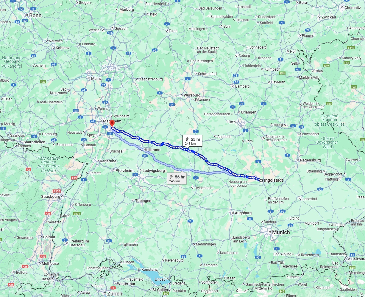 Anreise von Ingolstadt Zu Heidelberg Über 