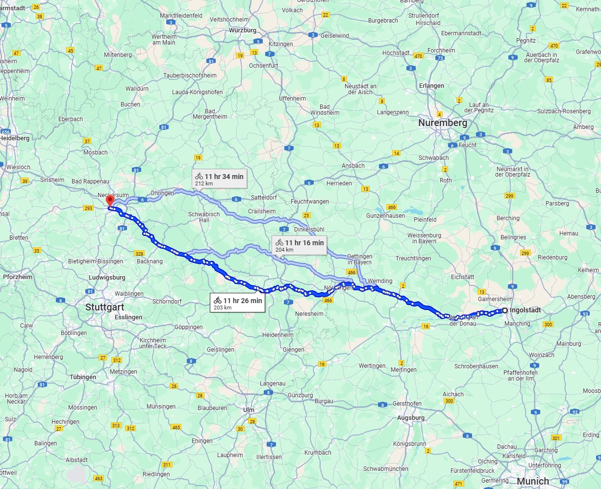 Anreise von Ingolstadt Zu Heilbronn Über 