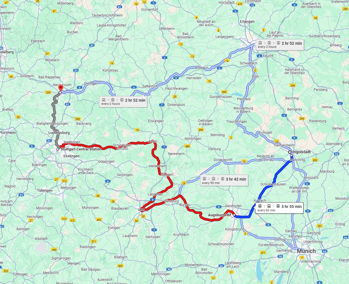Anreise von Ingolstadt Zu Heilbronn Über 