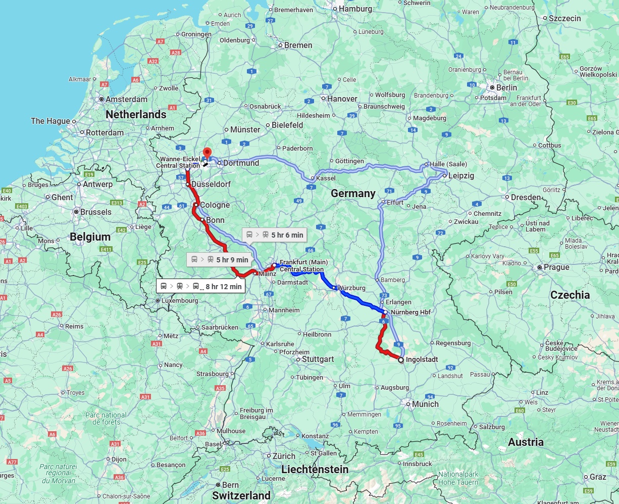 Anreise von Ingolstadt Zu Herne Über 