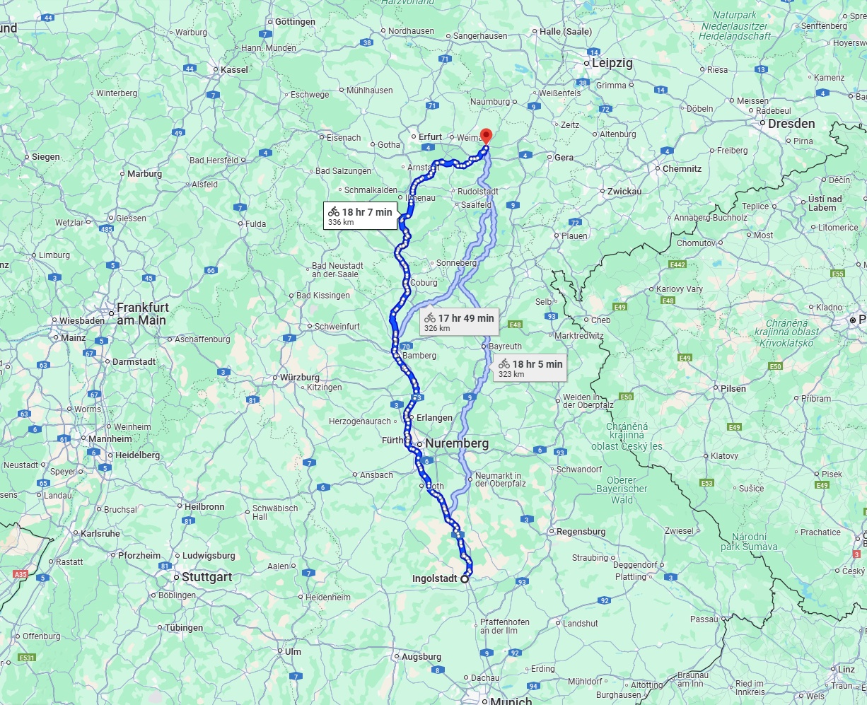 Anreise von Ingolstadt Zu Jena Über 
