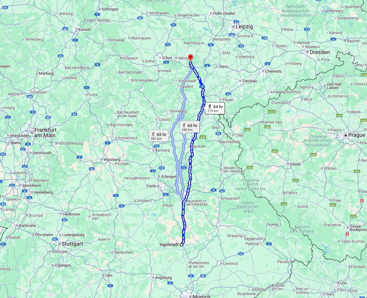 Anreise von Ingolstadt Zu Jena Über 