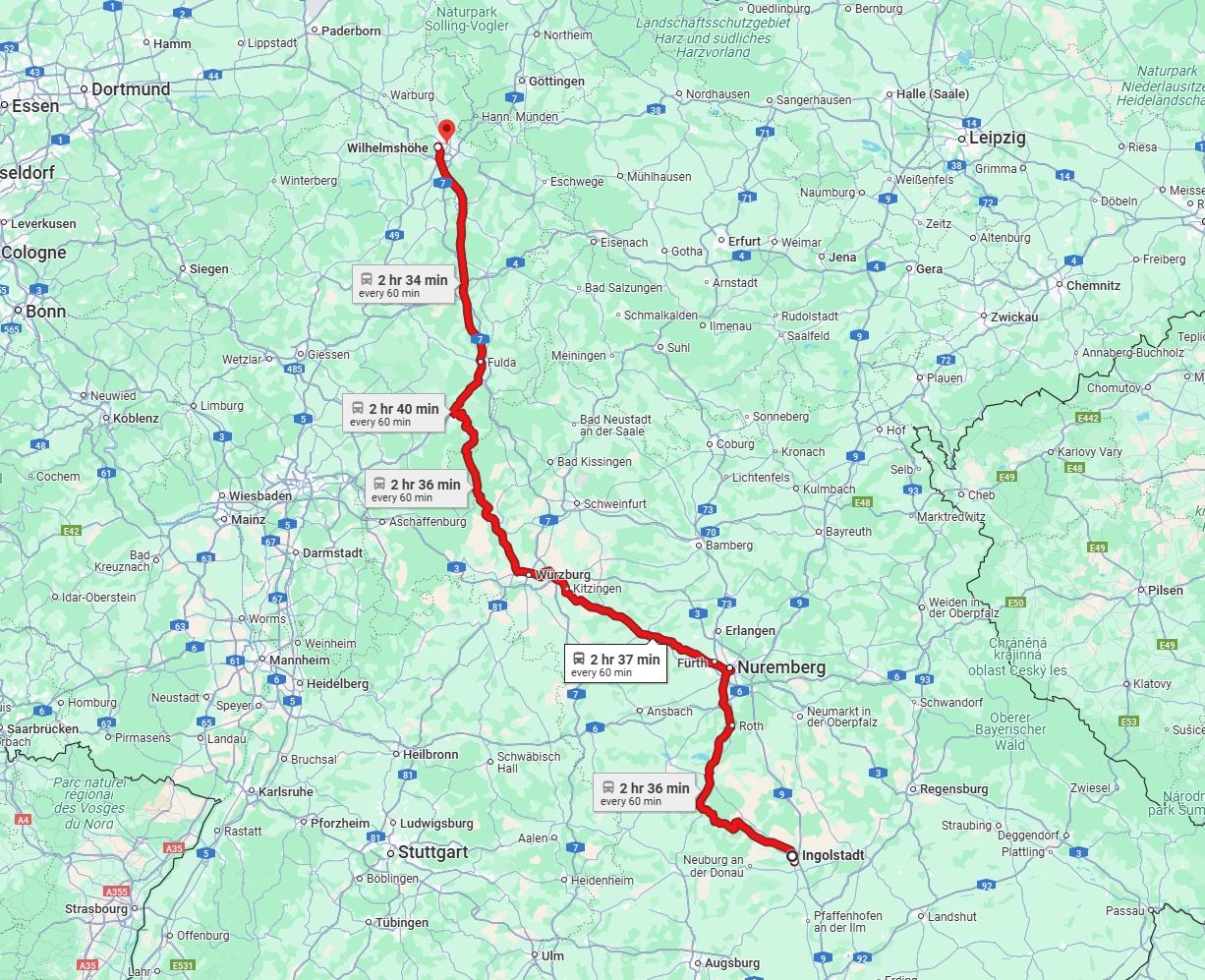 Anreise von Ingolstadt Zu Kassel Über 