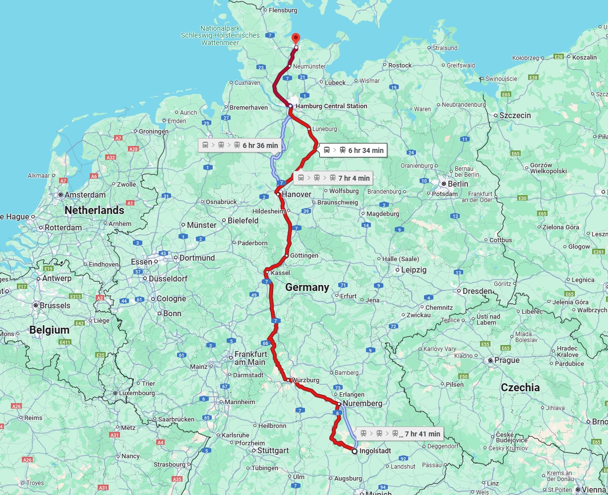 Anreise von Ingolstadt Zu Kiel Über 