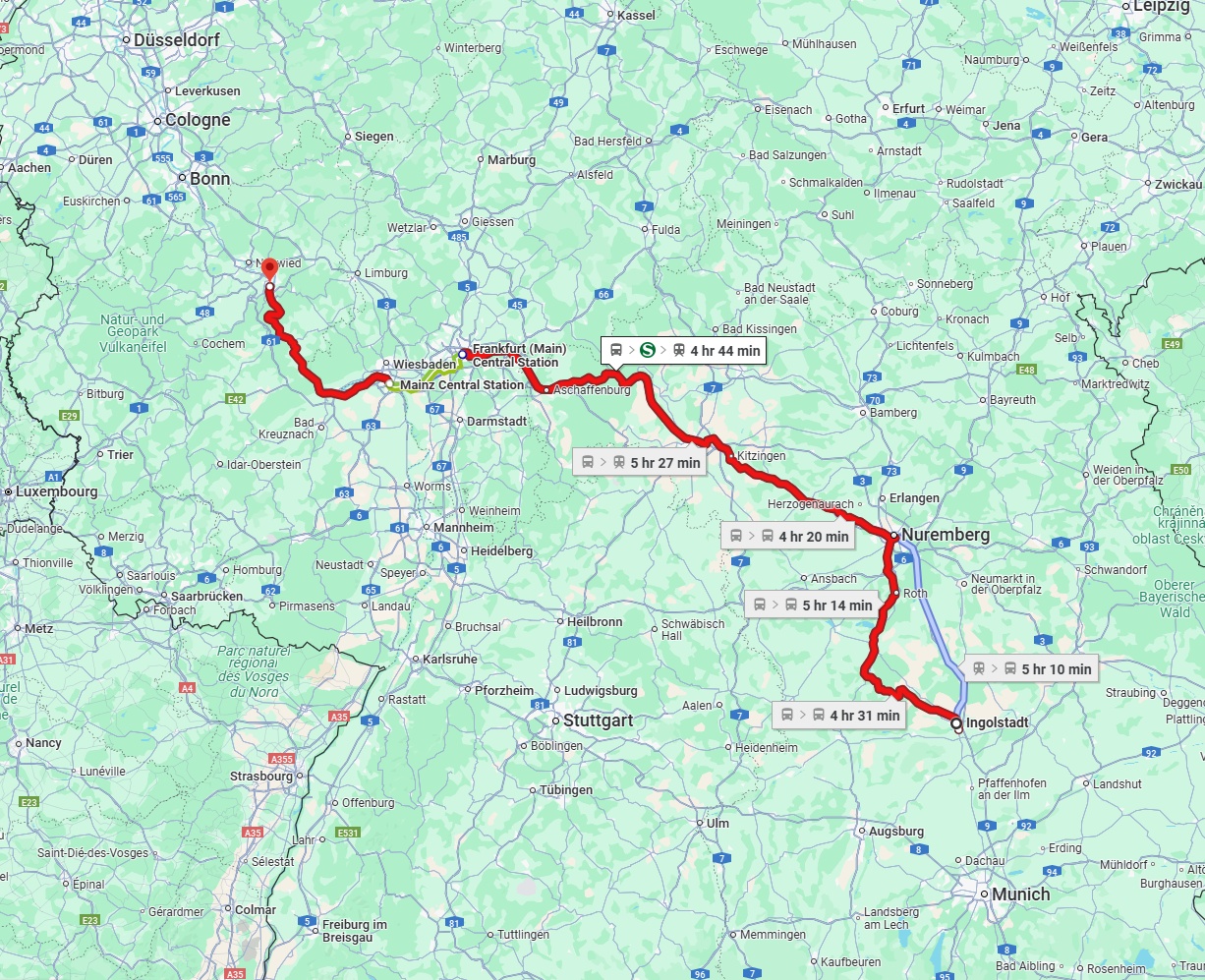 Anreise von Ingolstadt Zu Koblenz Über 