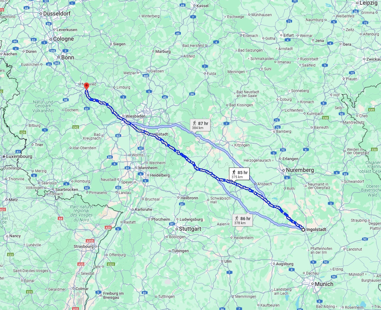 Anreise von Ingolstadt Zu Koblenz Über 