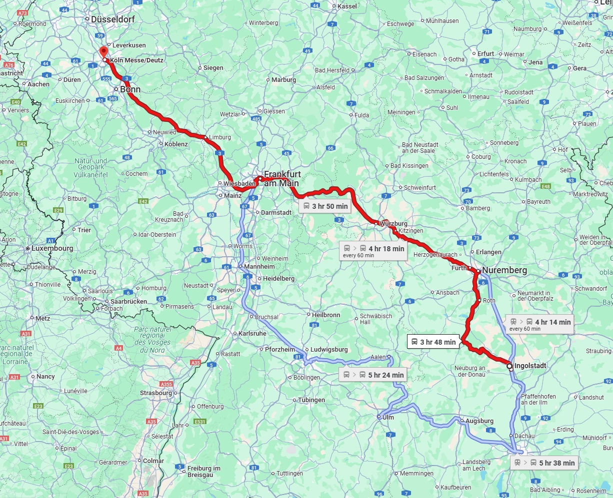 Anreise von Ingolstadt Zu Köln Über 