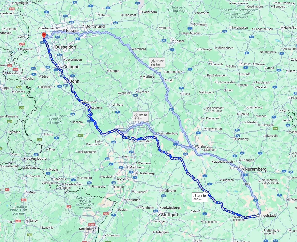 Anreise von Ingolstadt Zu Krefeld Über 