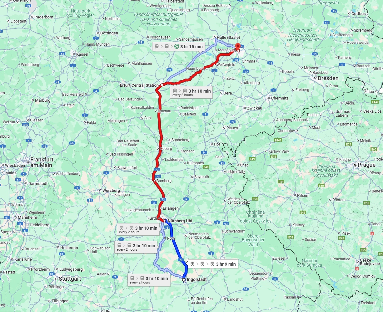 Anreise von Ingolstadt Zu Leipzig Über 