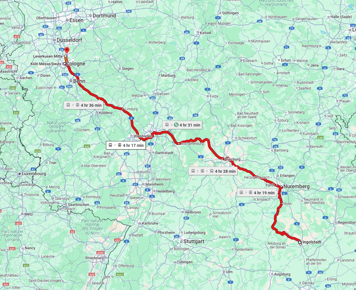 Anreise von Ingolstadt Zu Leverkusen Über 