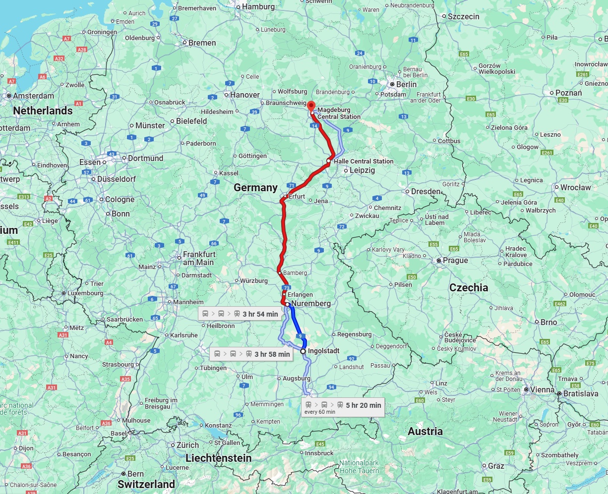 Anreise von Ingolstadt Zu Magdeburg Über 
