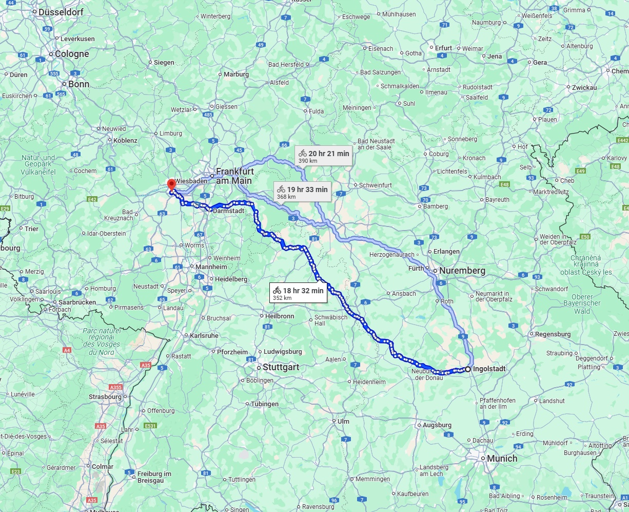 Anreise von Ingolstadt Zu Mainz Über 