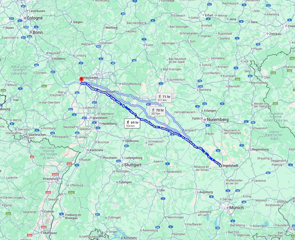 Anreise von Ingolstadt Zu Mainz Über 