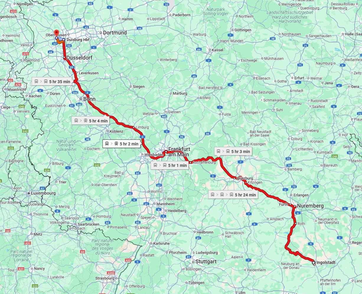 Anreise von Ingolstadt Zu Moers Über 