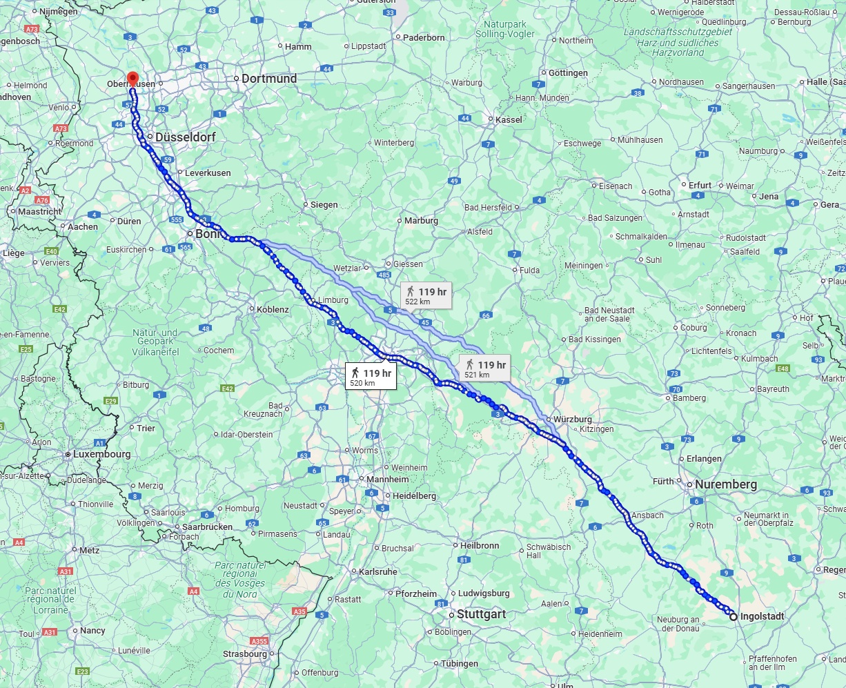 Anreise von Ingolstadt Zu Moers Über 