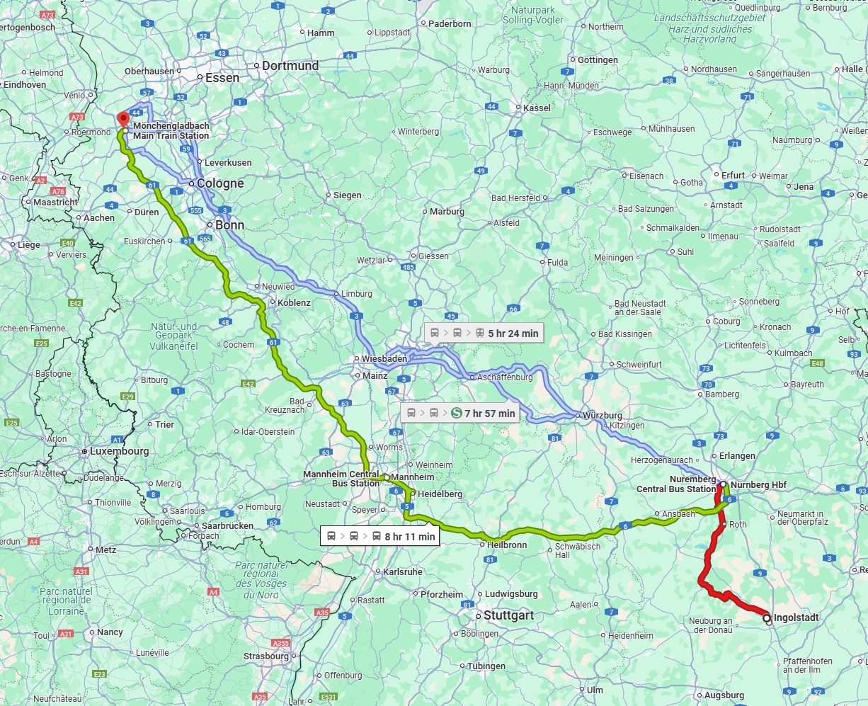 Anreise von Ingolstadt Zu Mönchengladbach Über 