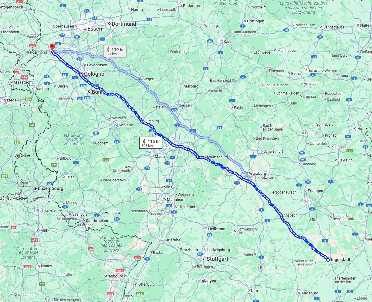 Anreise von Ingolstadt Zu Mönchengladbach Über 