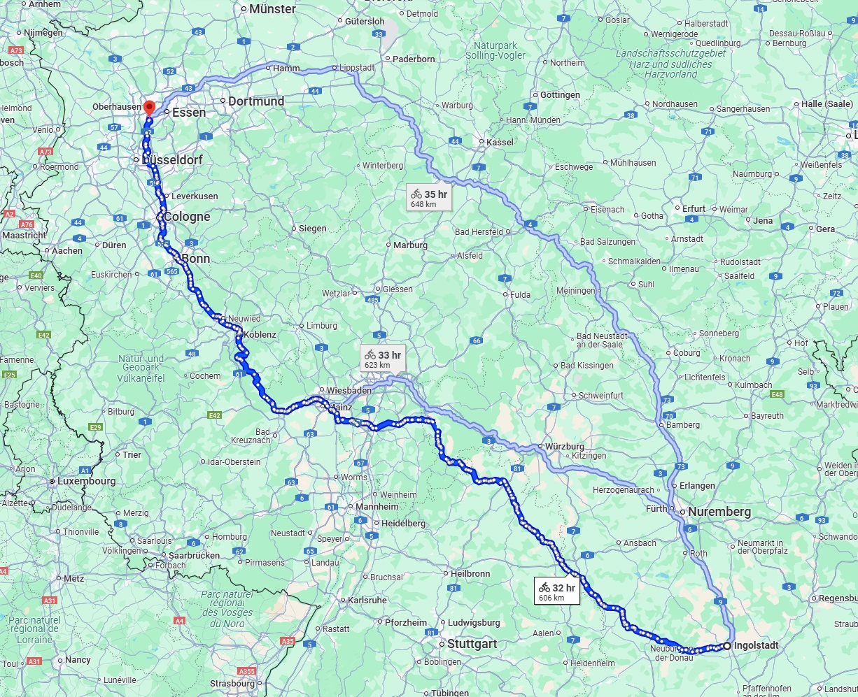 Anreise von Ingolstadt Zu Mülheim an der Ruhr Über 