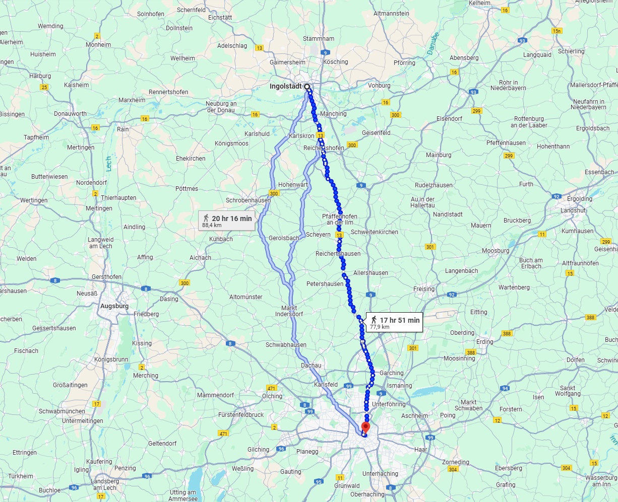 Anreise von Ingolstadt Zu München Über 