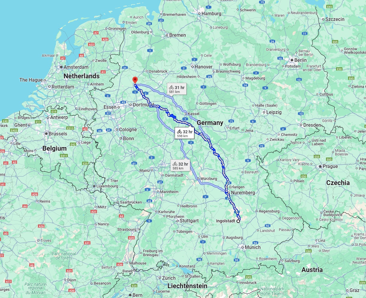 Anreise von Ingolstadt Zu Münster Über 