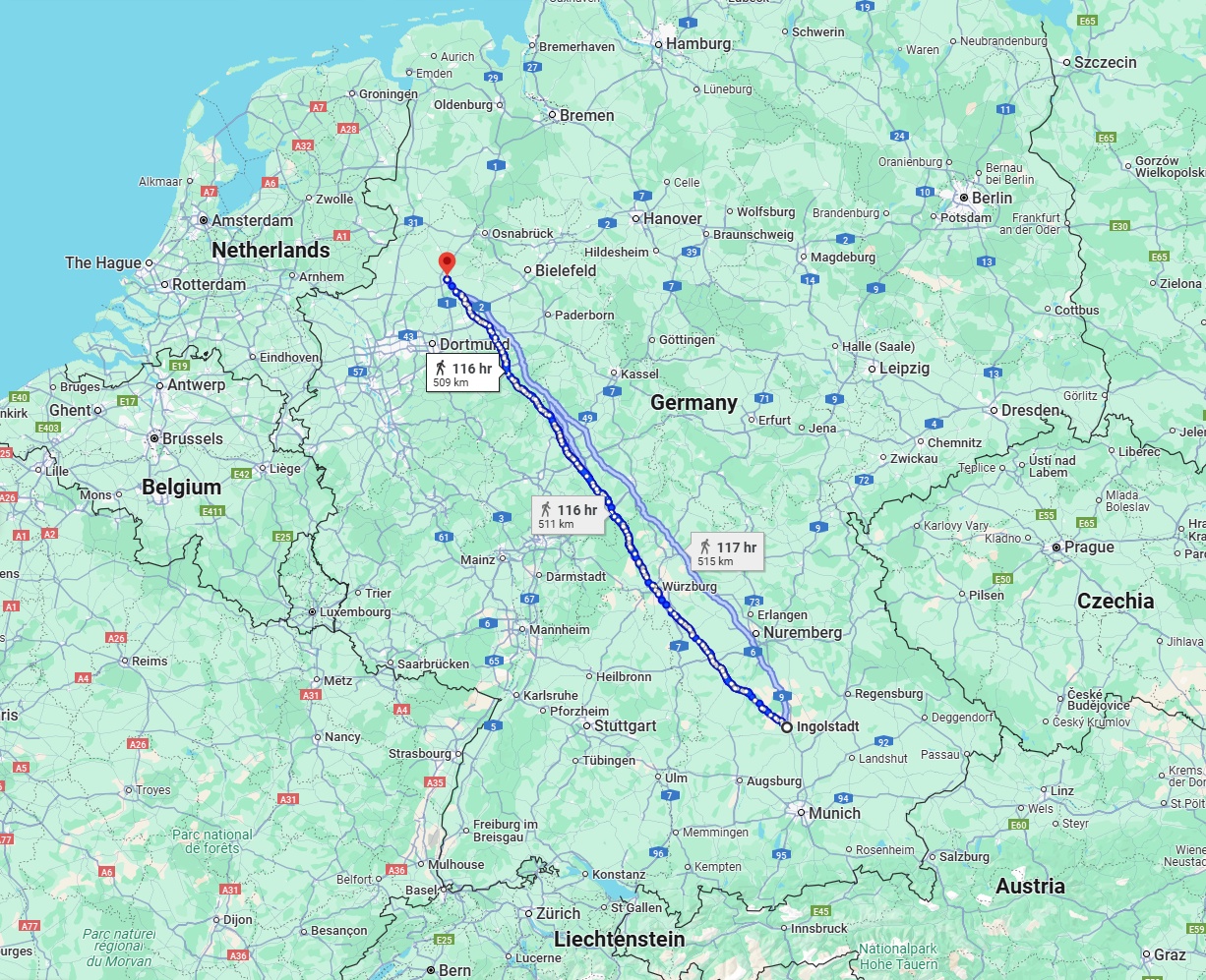 Anreise von Ingolstadt Zu Münster Über 