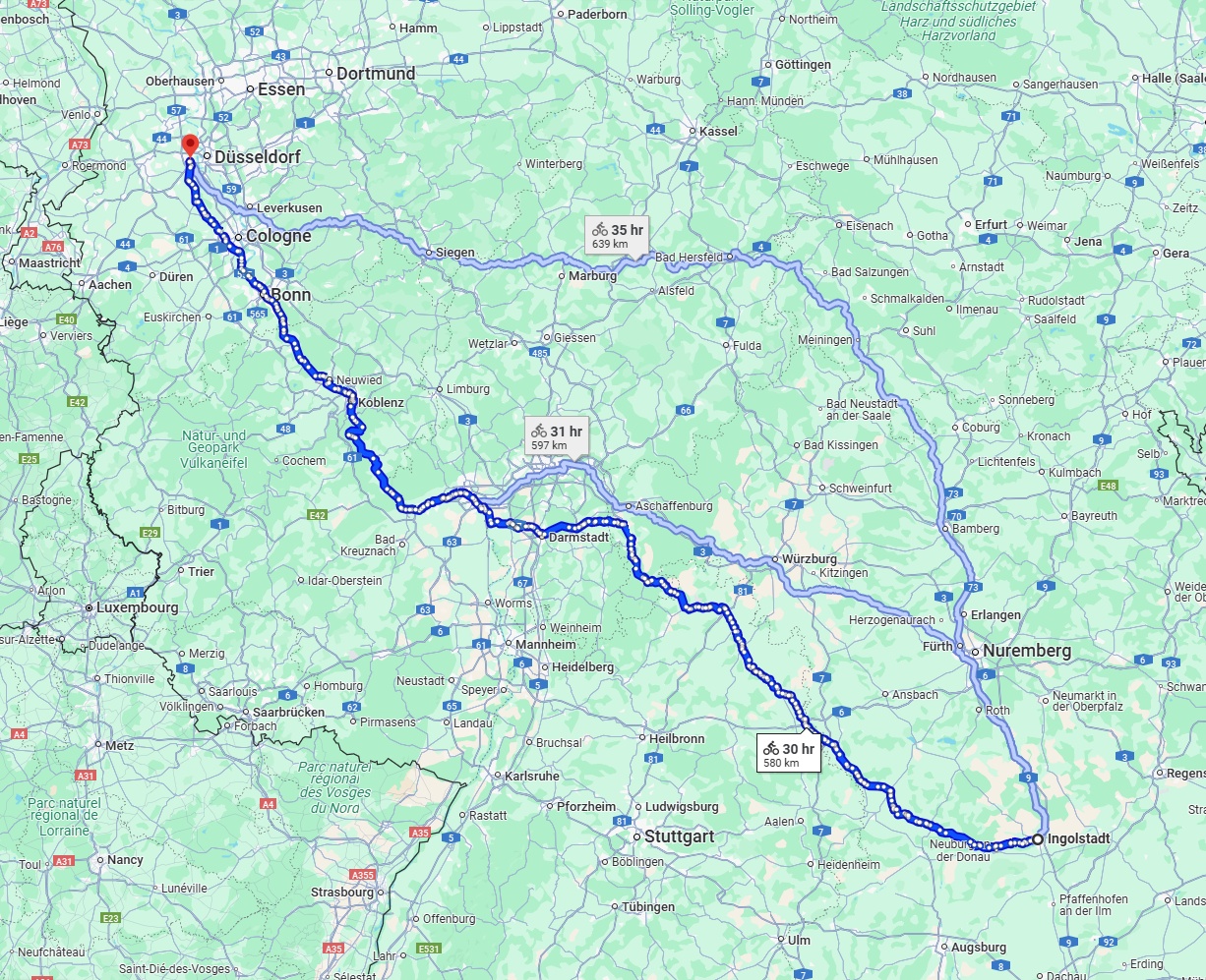 Anreise von Ingolstadt Zu Neuss Über 
