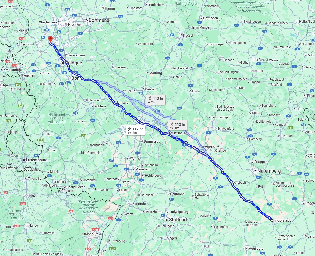 Anreise von Ingolstadt Zu Neuss Über 