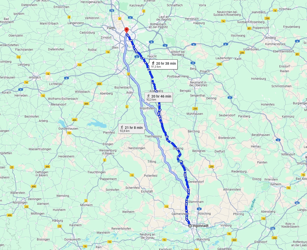 Anreise von Ingolstadt Zu Nürnberg Über 