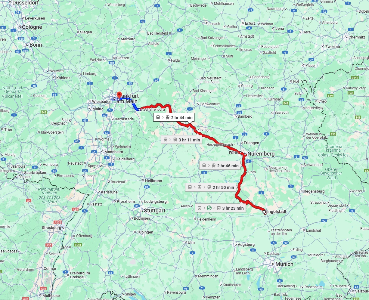 Anreise von Ingolstadt Zu Offenbach am Main Über 